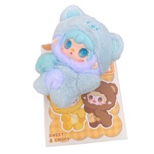 Yooki Sweet Crispy Teddy Bear Kawaii Popsicle Blue Plush Keychain Bag Charm